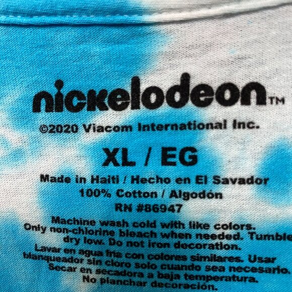 Nickelodeon Best Of Blue/white tie dye Tshirt size Extra Large - Picture 4 of 4